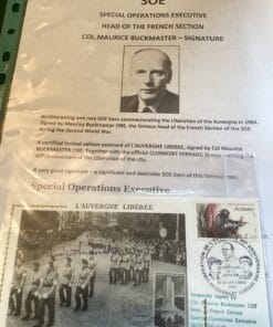 Maurice Buckmaster WW2 SOE French Section signature